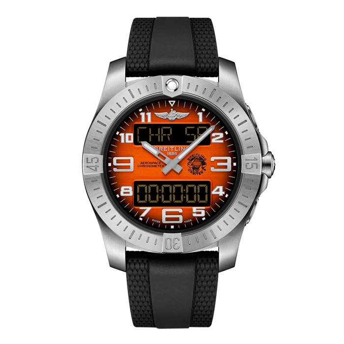 Breitling Aerospace B70 Orbiter 25th Anniversary 43mm Zegarek męski Pomarańczowa guma EB70101A1O1S1