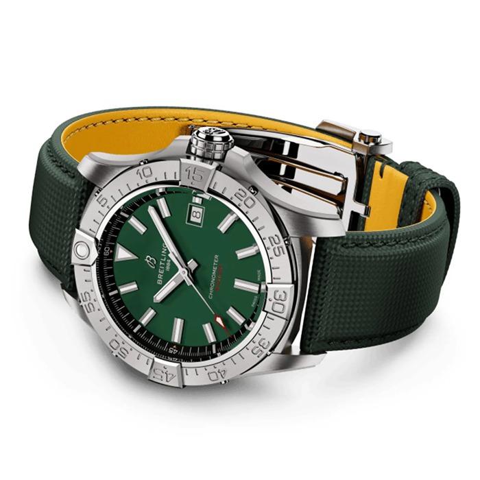 Breitling Avenger Automatic 42mm Zegarek męski Zielona skóra A17328101L1X1 - obrazek 4