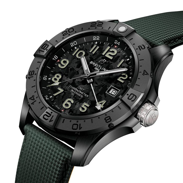 Breitling Avenger Automatic 44 mm Night Mission Zegarek męski Zielona skóra S32320101B1X1 - obrazek 2