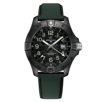 Breitling Avenger Automatic 44 mm Night Mission Zegarek męski Zielona skóra S32320101B1X1
