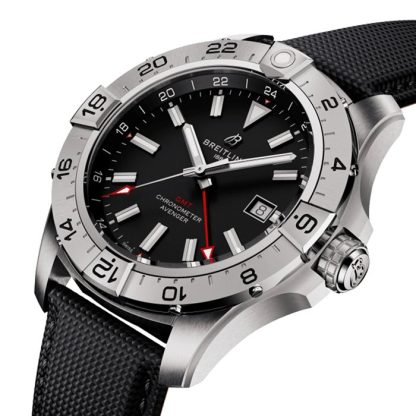 Breitling Avenger Automatic GMT 44mm Zegarek męski Czarna skóra A32320101B1X1 - obrazek 3