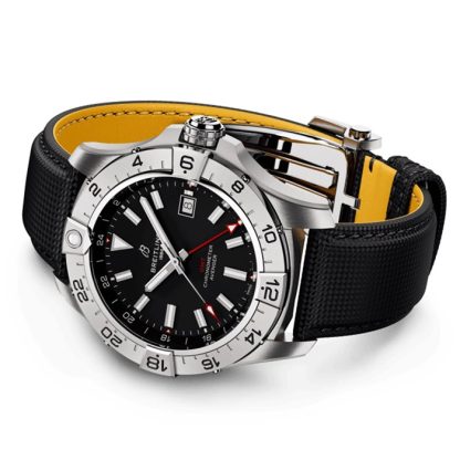 Breitling Avenger Automatic GMT 44mm Zegarek męski Czarna skóra A32320101B1X1 - obrazek 4