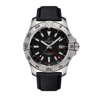 Breitling Avenger Automatic GMT 44mm Zegarek męski Czarna skóra A32320101B1X1