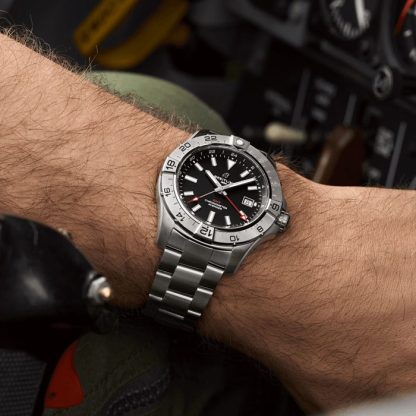 Breitling Avenger Automatic GMT 44mm Zegarek męski Czarny Stal nierdzewna A32320101B1A1 - obrazek 5