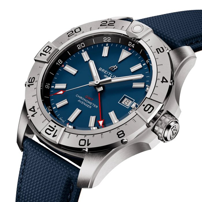 Breitling Avenger Automatic GMT 44mm Zegarek męski Niebieska skóra A32320101C1X1 - obrazek 3