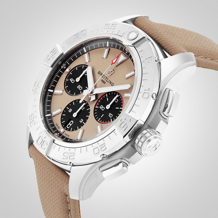 Breitling Avenger B01 Chronograf 44 mm Zegarek męski Beżowa skóra AB0147101A1X1 - obrazek 5