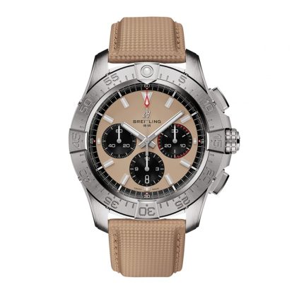 Breitling Avenger B01 Chronograf 44 mm Zegarek męski Beżowa skóra AB0147101A1X1