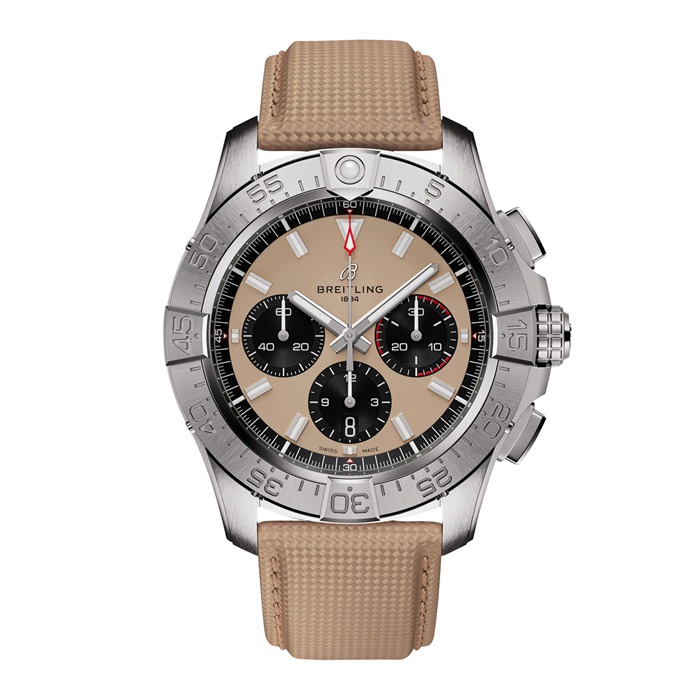Breitling Avenger B01 Chronograf 44 mm Zegarek męski Beżowa skóra AB0147101A1X1