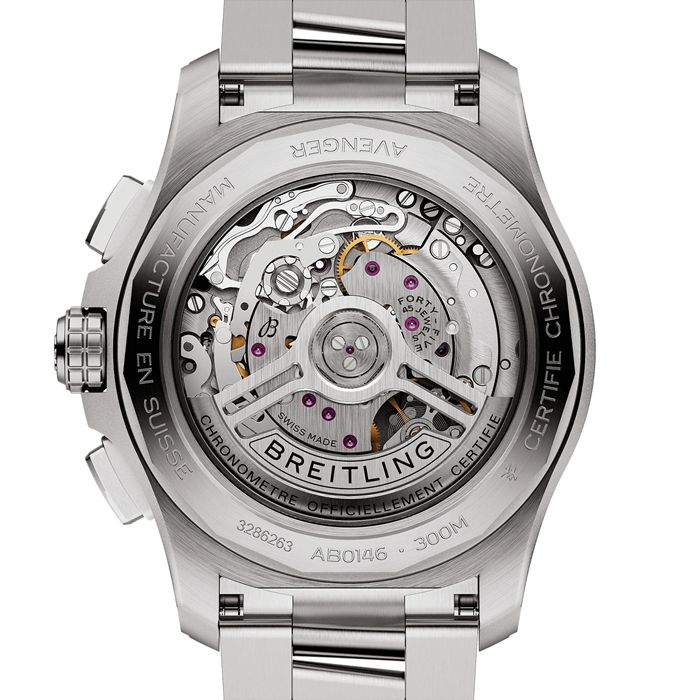 Breitling Avenger B01 Chronograph 42 Zegarek męski Czarny Stal nierdzewna AB0146101B1A1 - obrazek 4