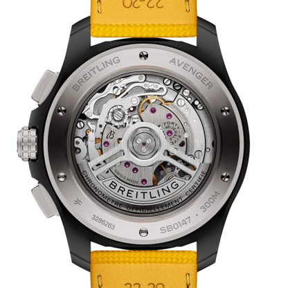 Breitling Avenger B01 Chronograph 44mm Night Mission Zegarek męski Żółta skóra SB0147101I1X1 - obrazek 2