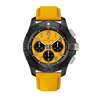 Breitling Avenger B01 Chronograph 44mm Night Mission Zegarek męski Żółta skóra SB0147101I1X1
