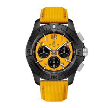 Breitling Avenger B01 Chronograph 44mm Night Mission Zegarek męski Żółta skóra SB0147101I1X1