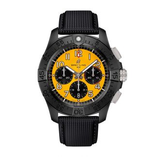 Breitling Avenger B01 Chronograph 44mm Night Mission Zegarek męski Żółto-czarna skóra SB0147101I1X2