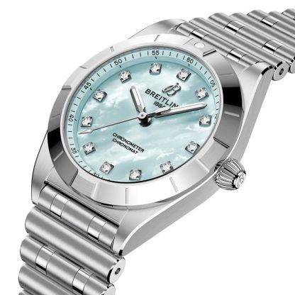 Breitling Chronomat 28mm Zegarek damski Niebieska masa perłowa A72310101C1A1 - obrazek 2