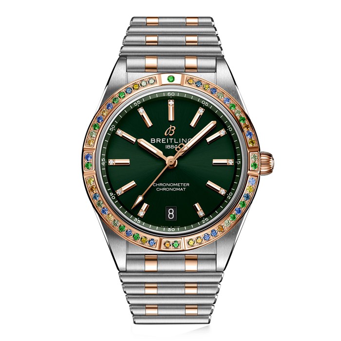 Breitling Chronomat Automatic 36 South Sea Green Bransoleta ze stali nierdzewnej i 18-karatowego różowego złota Zegarek damski U10380611L1U1