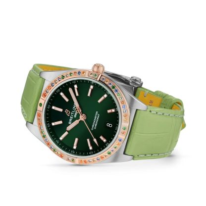 Breitling Chronomat Automatic 36 South Sea Green Zegarek damski na skórzanym pasku U10380611L1P1 - obrazek 3