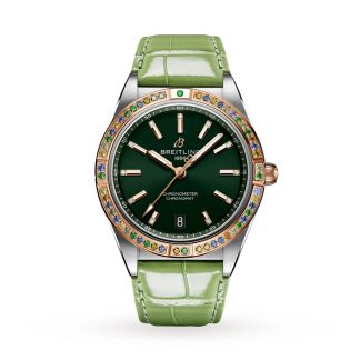 Breitling Chronomat Automatic 36 South Sea Green Zegarek damski na skórzanym pasku U10380611L1P1