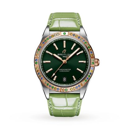 Breitling Chronomat Automatic 36 South Sea Green Zegarek damski na skórzanym pasku U10380611L1P1