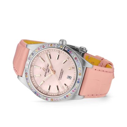 Breitling Chronomat Automatic 36 South Sea Różowy skórzany pasek damski zegarek G10380BB1K1P1 - obrazek 3