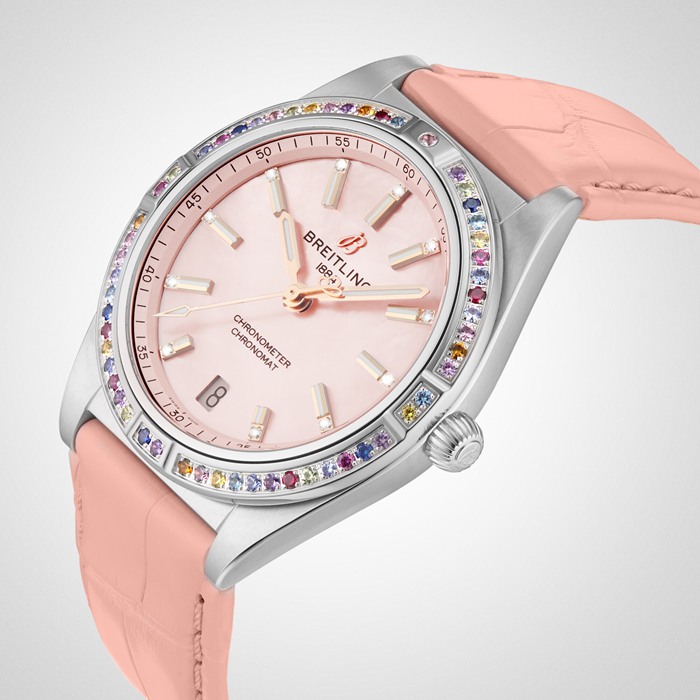 Breitling Chronomat Automatic 36 South Sea Różowy skórzany pasek damski zegarek G10380BB1K1P1 - obrazek 5