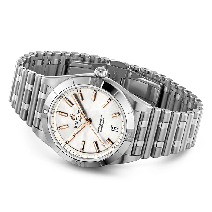 Breitling Chronomat Automatic 36 Zegarek ze stali szlachetnej z masą perłową A10380101A4A1 - obrazek 3