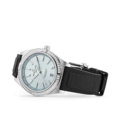 Breitling Chronomat Automatic 36 ze stali nierdzewnej i 18-karatowym szarym złotym gumowym paskiem Ice Blue Watch G10380591C1S1 - obrazek 3