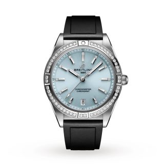 Breitling Chronomat Automatic 36 ze stali nierdzewnej i 18-karatowym szarym złotym gumowym paskiem Ice Blue Watch G10380591C1S1