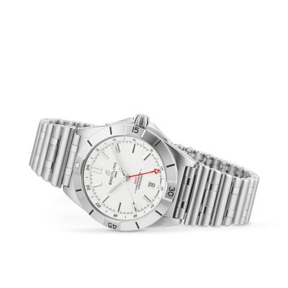 Breitling Chronomat Automatic GMT 40 Zegarek z białą tarczą A32398101A1A1 - obrazek 3