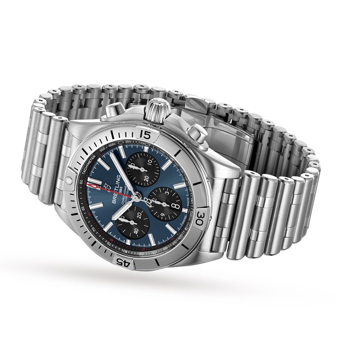 Breitling Chronomat B01 42 Niebieski zegarek ze stali nierdzewnej AB0134101C1A1 - obrazek 3