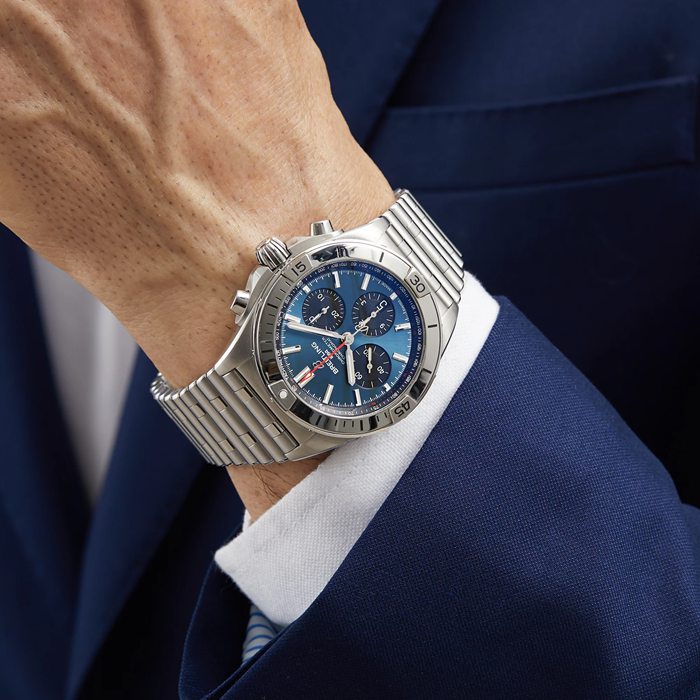 Breitling Chronomat B01 42 Niebieski zegarek ze stali nierdzewnej AB0134101C1A1 - obrazek 5
