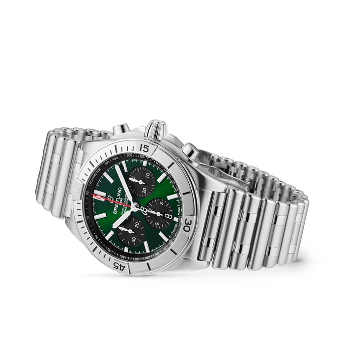 Breitling Chronomat B01 42 Zielony zegarek ze stali nierdzewnej AB0134101L1A1 - obrazek 2