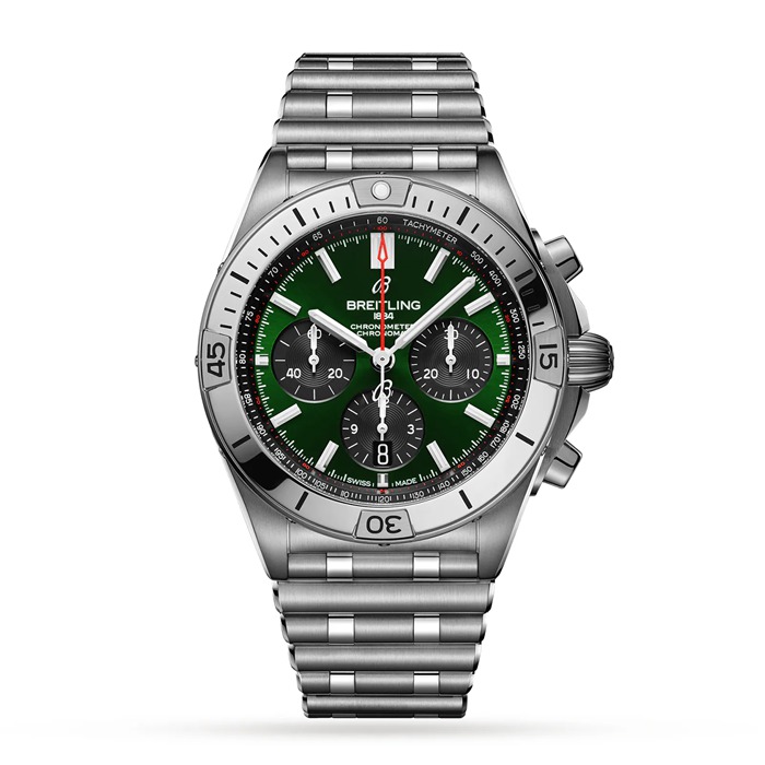 Breitling Chronomat B01 42 Zielony zegarek ze stali nierdzewnej AB0134101L1A1