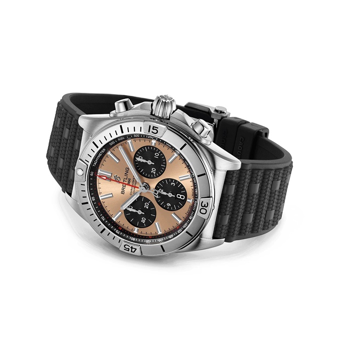 Breitling Chronomat B01 Chronograph 42mm Zegarek męski Guma miedziana AB0134101K1S1 - obrazek 4
