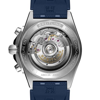 Breitling Chronomat B01 Chronograph 42mm Zegarek męski Niebieska guma AB0134101C1S1 - obrazek 2