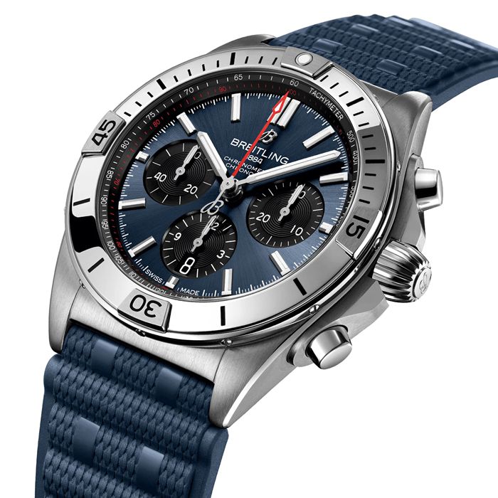 Breitling Chronomat B01 Chronograph 42mm Zegarek męski Niebieska guma AB0134101C1S1 - obrazek 3
