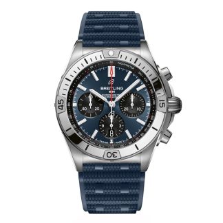 Breitling Chronomat B01 Chronograph 42mm Zegarek męski Niebieska guma AB0134101C1S1