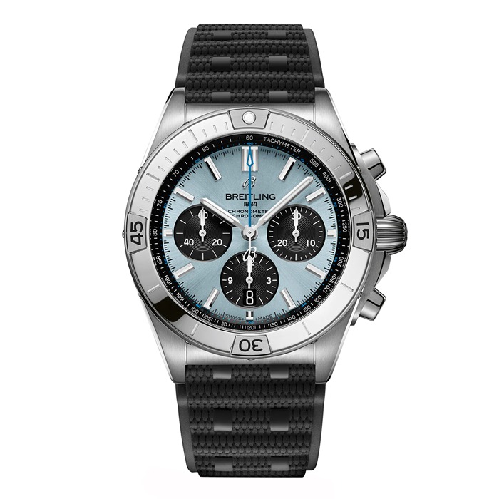 Breitling Chronomat B01 Chronograph 42mm Zegarek męski Niebieska guma PB0134101C1S2