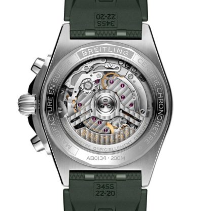 Breitling Chronomat B01 Chronograph 42mm Zegarek męski Zielona guma AB0134101L2S1 - obrazek 2