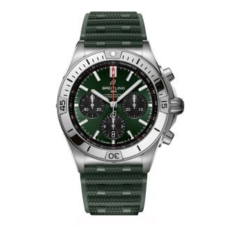 Breitling Chronomat B01 Chronograph 42mm Zegarek męski Zielona guma AB0134101L2S1