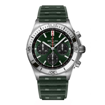 Breitling Chronomat B01 Chronograph 42mm Zegarek męski Zielona guma AB0134101L2S1