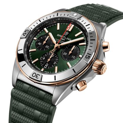 Breitling Chronomat B01 Chronograph 42mm Zegarek męski Zielona guma UB0134131L1S1 - obrazek 3