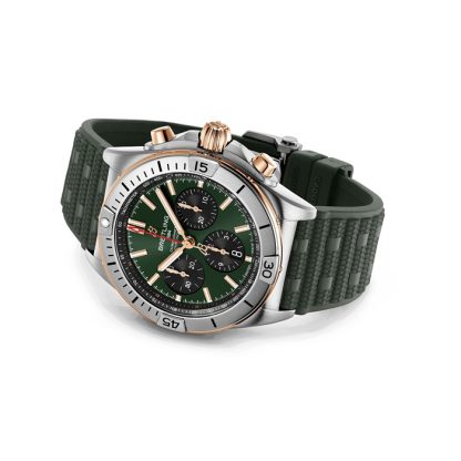 Breitling Chronomat B01 Chronograph 42mm Zegarek męski Zielona guma UB0134131L1S1 - obrazek 4