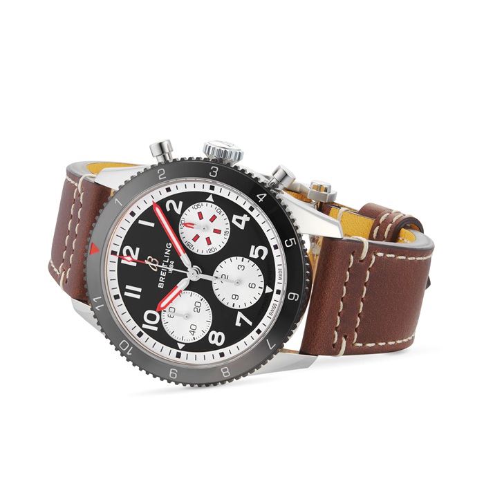 Breitling Classic AVI Chronograph 42 Mosquito Zegarek ze skórzanym paskiem Y233801A1B1X1 - obrazek 4