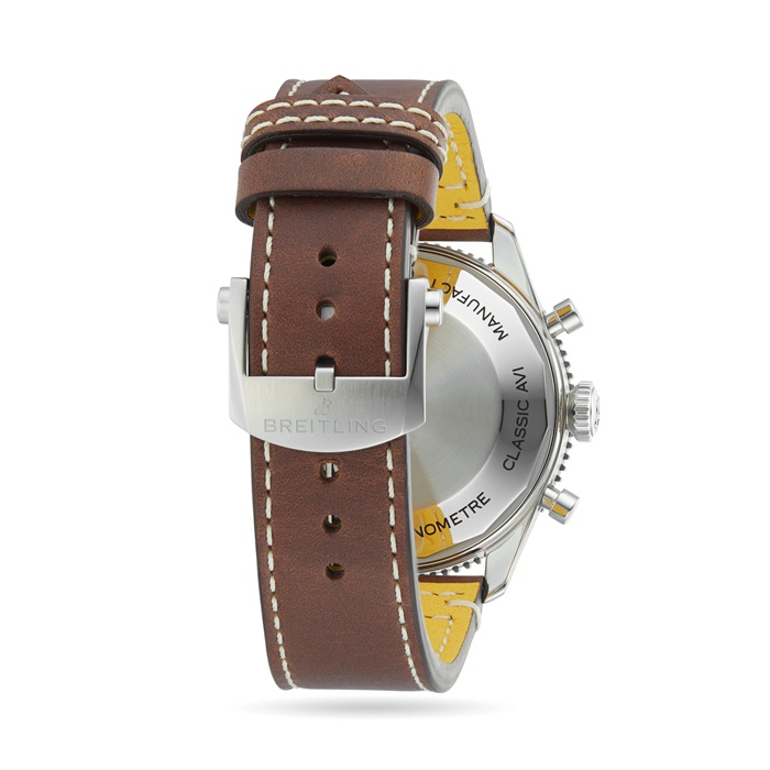 Breitling Classic AVI Chronograph 42 Mosquito Zegarek ze skórzanym paskiem Y233801A1B1X1 - obrazek 5