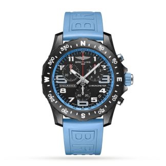 Breitling Endurance Pro 44mm Turkusowy zegarek z gumowym paskiem X82310281B1S1