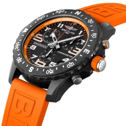 Breitling Endurance Pro 44mm Zegarek z pomarańczowym gumowym paskiem X82310A51B1S1 - obrazek 2