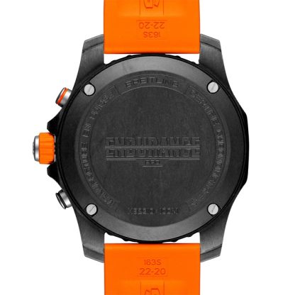Breitling Endurance Pro 44mm Zegarek z pomarańczowym gumowym paskiem X82310A51B1S1 - obrazek 4