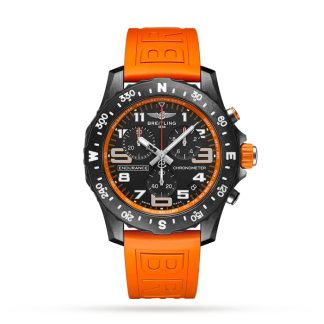 Breitling Endurance Pro 44mm Zegarek z pomarańczowym gumowym paskiem X82310A51B1S1
