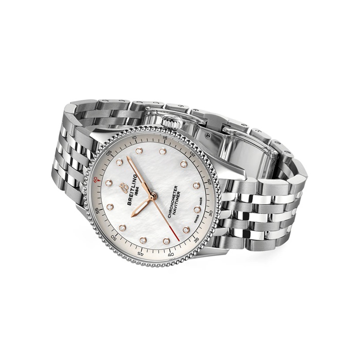 Breitling Navitimer 32mm Zegarek damski Biała masa perłowa A77320E61A2A1 - obrazek 4