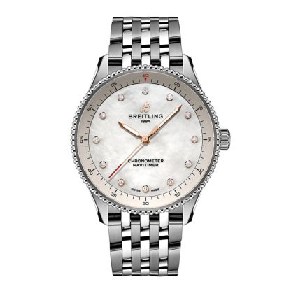 Breitling Navitimer 32mm Zegarek damski Biała masa perłowa A77320E61A2A1